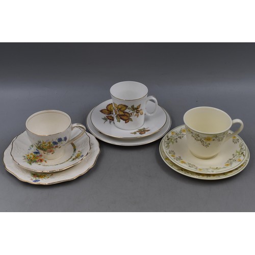 825 - Selection of 15 Fine Bone China Trios including Royal Doulton Nicole, Empire and More