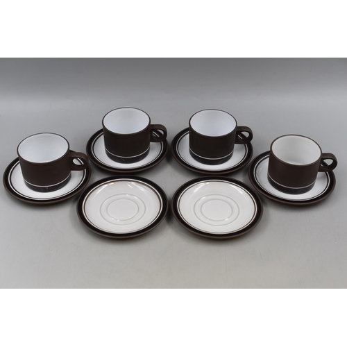 377 - Ten Pieces of Hornsea Contrast, Includes Six Saucers and Four Cups