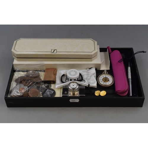 34 - Mixed Selection to include Swarovski Pen, Leyland Trucks Silver Cufflinks, Lotus Pearl Necklace, Coi... 