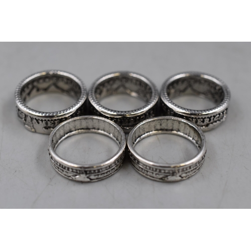 39 - Mixed Selection United States of One Dollar Rings (Sizes V, W and Z+1)