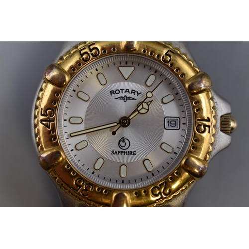 71 - A Rotary Aspen Sapphire Quartz Divers Watch, Working