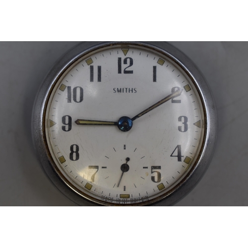 80 - A Smiths Stainless Steel Pocket Watch, Working