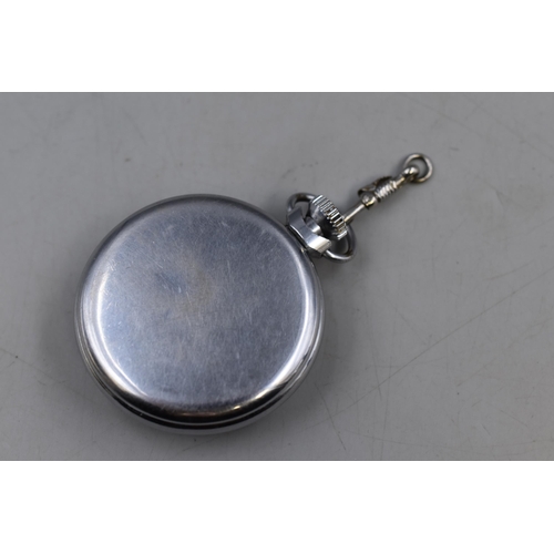 80 - A Smiths Stainless Steel Pocket Watch, Working