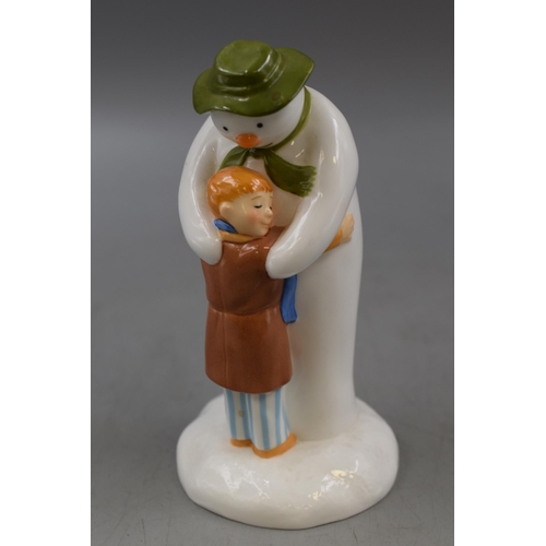 A Coalport The Snowman 'The Hug' Porcelain Figure, Approx 5.5