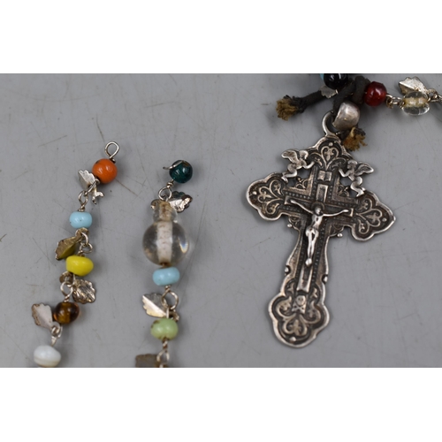 52 - Vintage Russian Silver Rosary Set in Presentation Case