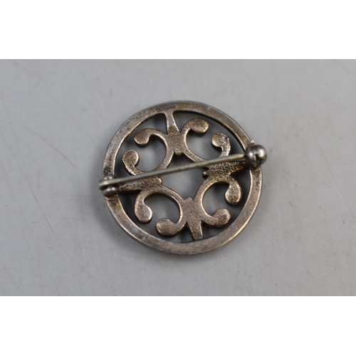 63 - Ola M Gorie Sterling Silver Brooch Complete with Presentation Box