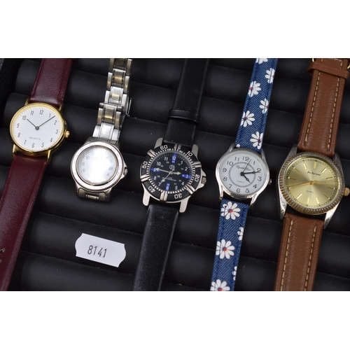 70 - A Selection of Ten Mixed Quartz Watches. Includes Sekonda, Geneva, Limit and More. All Working