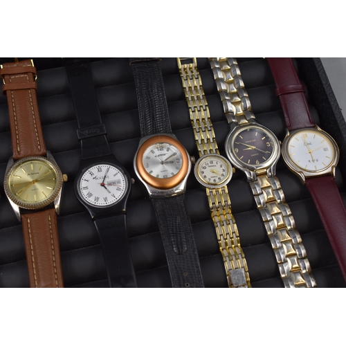 70 - A Selection of Ten Mixed Quartz Watches. Includes Sekonda, Geneva, Limit and More. All Working