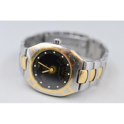 71 - Omega Seamaster two Tone Quartz Watch with Strap