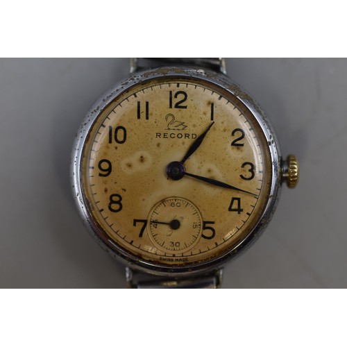 78 - A Vintage Record Mechanical Ladies Watch, Working