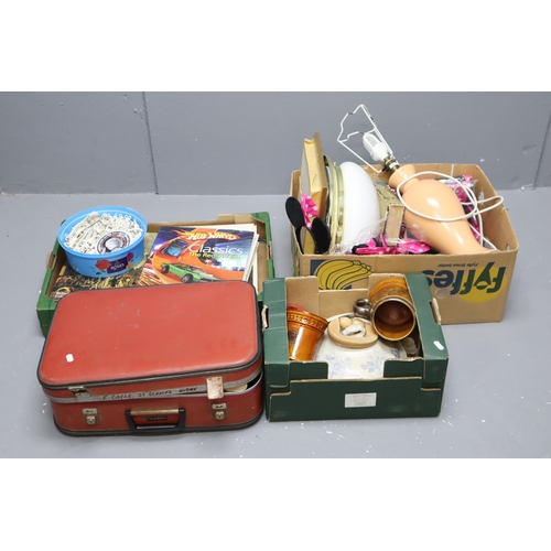 933 - Jumbo Mixed Lot, Three Boxes and a Suitcase containing a mixture of various items