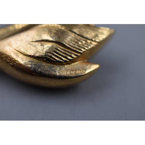 4 - Hallmarked 375 (9ct) Gold Swan Pendant (2cm)