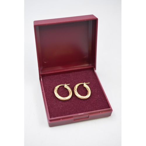 23 - Pair of Gold 375 (9ct) Earrings Complete with Presentation Box