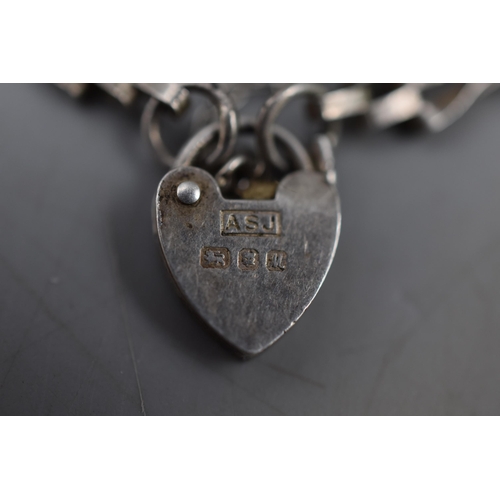 29 - Hallmarked London Silver Gate bracelet with Heart Clasp
