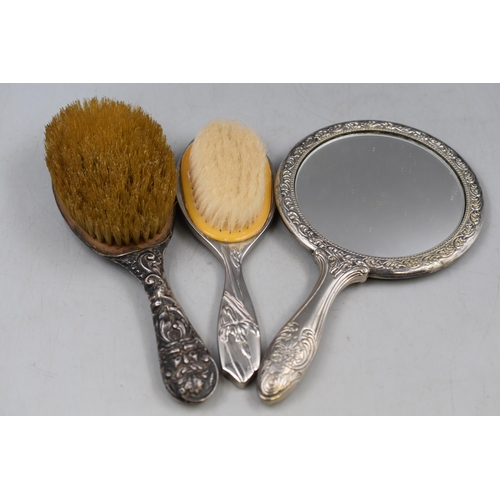33 - Mixed Lot to include Sterling Silver Brush Hallmarked Chester Circa 1903 a/f and Silver Plated Mirro... 