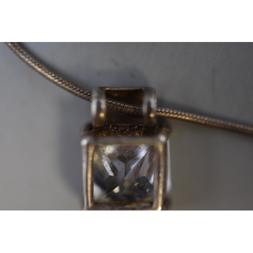 61 - Silver 925 Locket Pendant Necklace Complete with Presentation Box