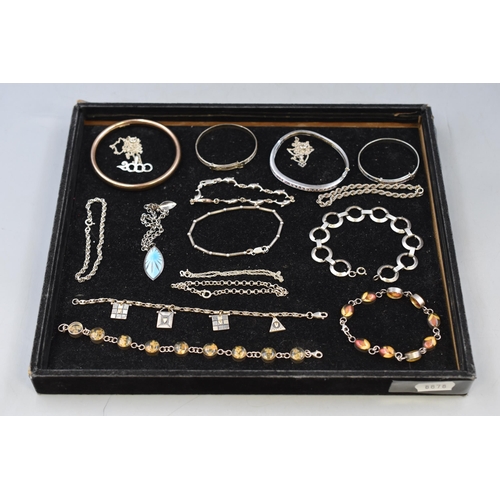 69 - Selection of Silver Jewellery Including Bracelets, and Necklaces