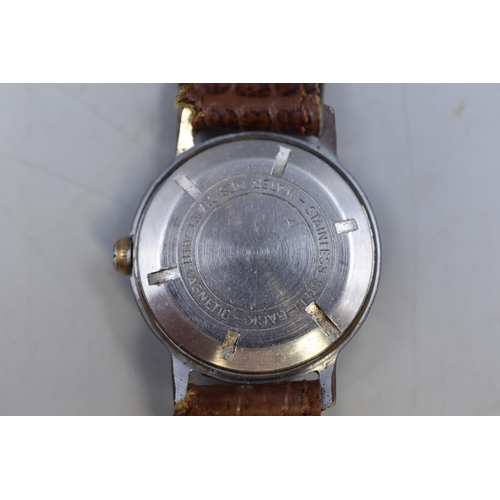 70 - Vintage Gents 15 Jewel Mechanical Watch Complete with Leather Strap