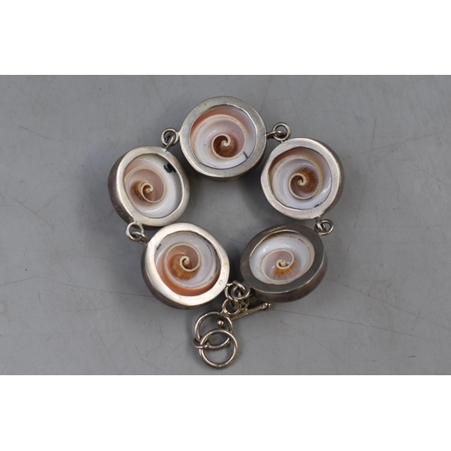 80 - Vintage Silver 925 Decorative Shell Bracelet Complete with Presentation Box