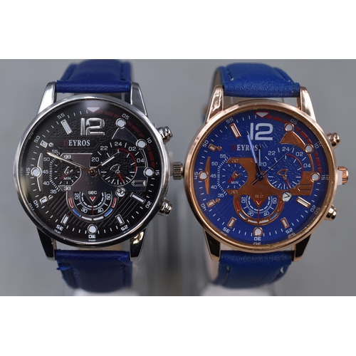 97 - Two Deyros Quartz Watches on Stands