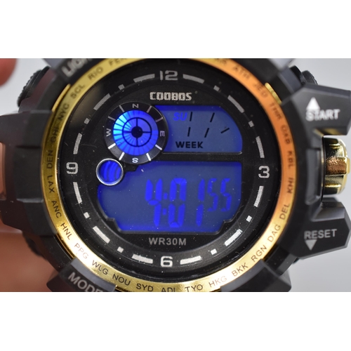 105 - A Coobos Digital Sports Watch, On Stand