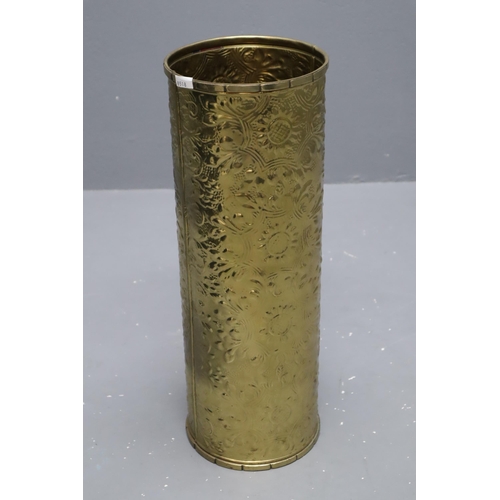 349 - Brass patterned umbrella stand 20