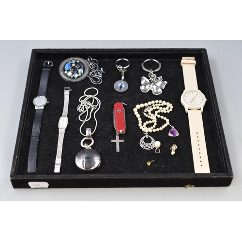 122 - Selection of Watches, Jewellery including Silver, Pocket Knife and More