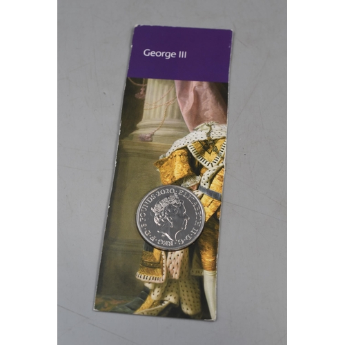 130 - Elizabeth II 2020 George III £5 Coin in Display Case