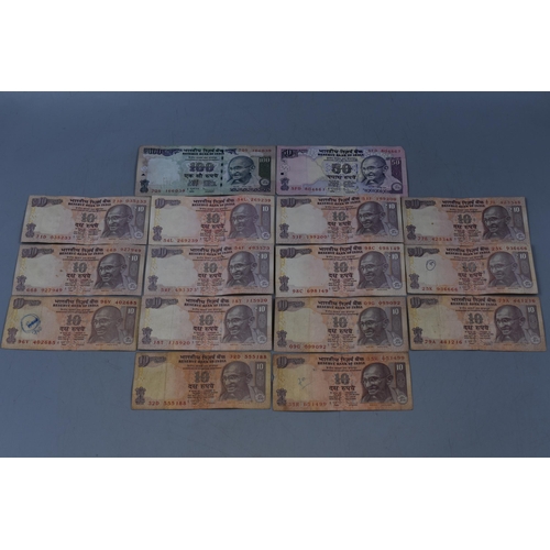 133 - Sixteen Reserve Bank of India Bank Notes