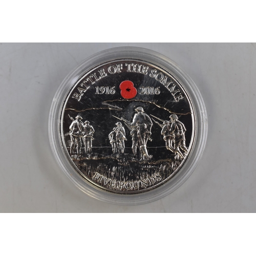 138 - Elizabeth II Guernsey 2016 Battle of the Somme £5 Coin
