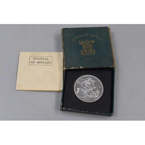 140 - George VI Festival of Britain Crown Complete with Case