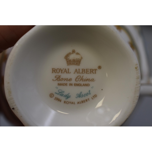 366 - Royal Albert Fine Bone China Lady Ascot Cups and Daytime Saucers (16 Peices)