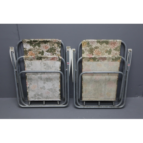 372 - Two Vintage Floral Deck Chairs