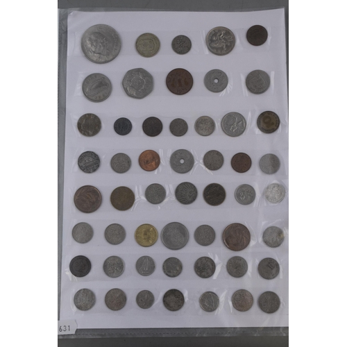159 - Two Sheets of Mixed UK and Worldwide Coinage (Approx 80 Coins)
