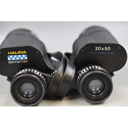 181 - Halina Sightsetter 20 x 50 Binoculars Complete with Case