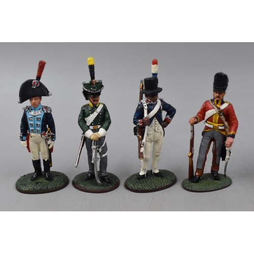 193 - Seven del-Prado Hand Painted Die-Cast Napoleonic Figures Complete with Books (76 to 83)