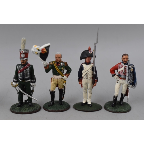 193 - Seven del-Prado Hand Painted Die-Cast Napoleonic Figures Complete with Books (76 to 83)