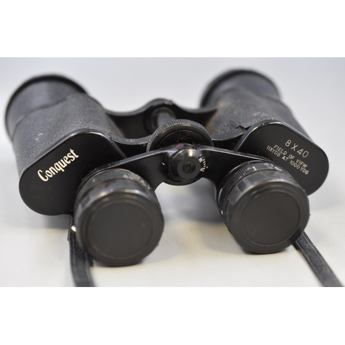 423 - A Pair of Conquest 8x40 Binoculars, In Case