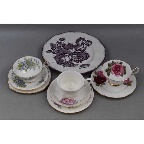 254 - A Selection of Ceramic Teacups, Saucers and Side Plates. Includes Queen Anne and Royal Albert 'Rever... 