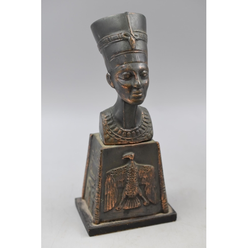 271 - A Metal Copper Effect Nefertiti Bust, Approx 9