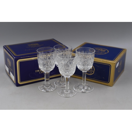 289 - Four Thomas Webb Crystal Sherry Glasses Complete with Boxes