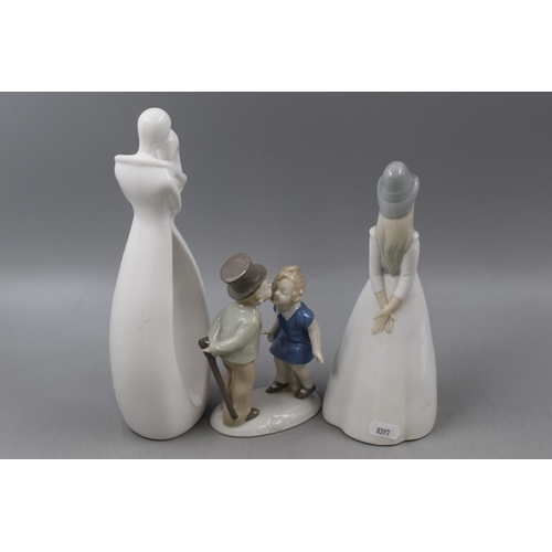 295 - Three Porcelain Figurines including Lippelsdorf (Tallest 11