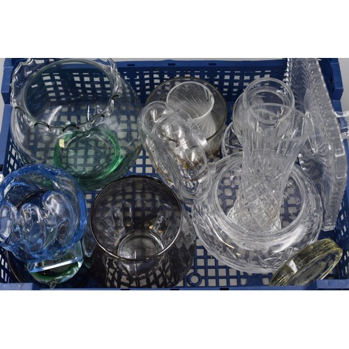 789 - Selection of glaswre to include vases, paper weights, cake stand and more.