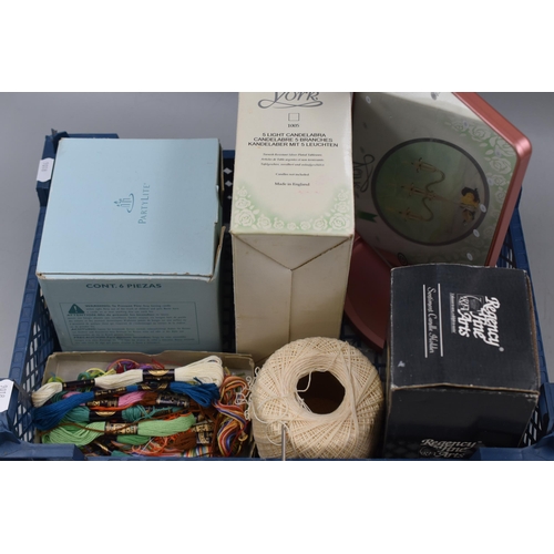 712 - Mixed Selection including Mirror, ball of string, Anchor threaded Cotton, Candleholder and Regency F... 