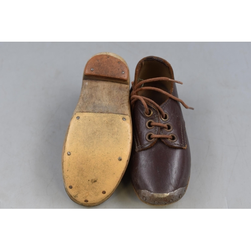 340 - Vintage Pair of Child's Leather Clogs unknown size