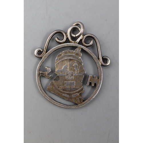 3 - Silver South African Paul Kruger Coin made into Pendant