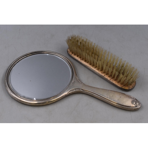 31 - Hallmarked Birmingham Silver Brush and Mirror Set