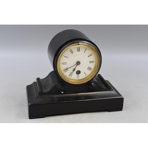 365 - A Vintage Wood Cased J. Schuler Mantle Clock with Matching Pendulum, with Key