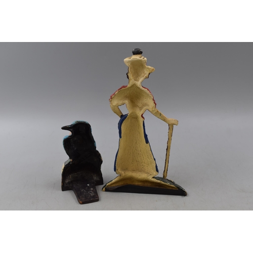 369 - Two Vintage Door Stops to include Golfing Lady and Exotic Bird