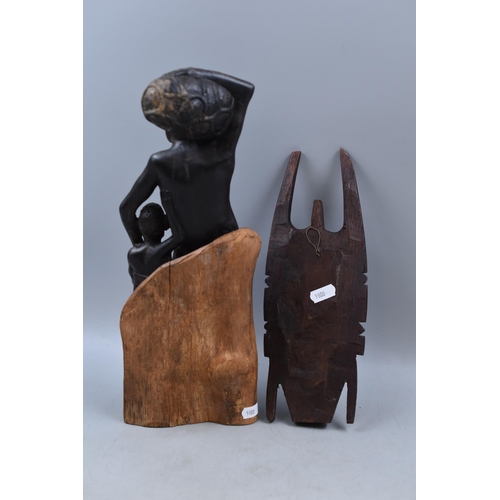 373 - Two Handcarved Tribal Art Pieces (Tallest 14